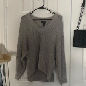 Gray V-Neck Sweater